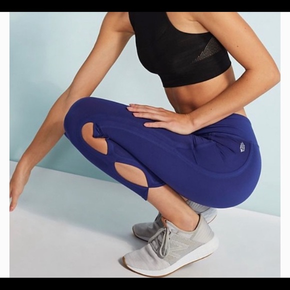Free People Movement Blue Infinity Ankle Cutout Leggings - Picture 2 of 4